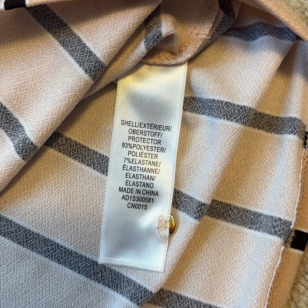 Adrianna Papell Striped Blouse Ruffle Black and Pink Size L New - Picture 5 of 5